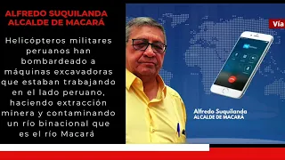 Helicópteros militares peruanos bombardearon maquinaria ecuatoriana dedicada a la minería ilegal