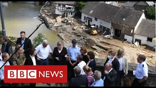 German Chancellor “shocked” on visit to flood-hit areas - BBC News