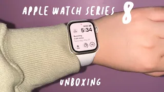 Apple Watch Series 8 Unboxing!!  + Set up | Starlight 41mm with GPS+ Cellular   ✨