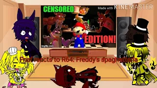 FNAF 1 reacts to SMG4 R64: Freddy's spaghetteria  (censored version)