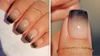 🖤 Black Ombre / Gradient Nails | Black Nail Design idea