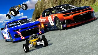 Testing RC CARS vs NASCAR Stock Cars Ends in Crashes in BeamNG Drive Mods!