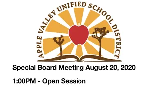 AVUSD Special Board Meeting August 20, 2020