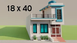 दो भाइयों के दो कमरे सुन्दर सा घर,18x40 3D 2 Brothers House Elevation,एक मंजिल का मकान