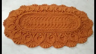 crochet home rug #18 part 2/2/crochet  mandala oval pattern