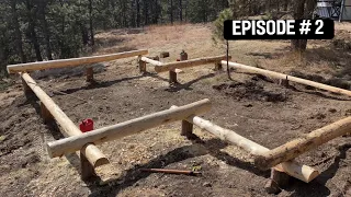 Log Cabin Build Episode 2- First row of logs 🪵are set!