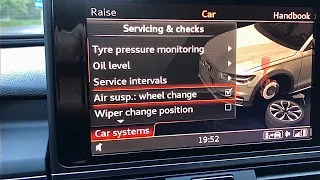 2010-2018 Audi A6 (4G, C7) / A7 (4G) / A8 (D4, 4H) Adaptive Air Suspension Jacking Mode on/off