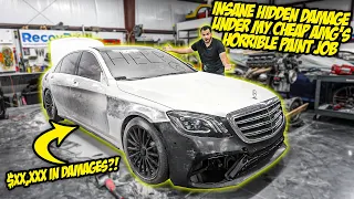 I Found INSANE Hidden Damage Underneath My Cheap Mercedes S65 AMG's TERRIBLE Paint Job (TOTALED?!)