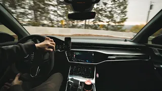 1-Hour ASMR: 2023 Audi RS6 Winding Roads Drive Cockpit View | Pure V8 Sound (No Talk, No Music)