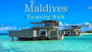 Maldives relaxing tour at Waldorf Astoria with soothing Jazz Music in 4K