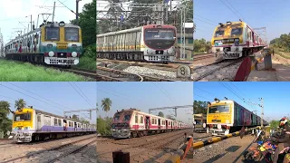 [6 in 1] Beautiful Multicolored Different Model Emu Local Trains Passing Railgate || Indian Railways