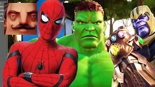 Hello Neighbor - My New Neighbor Spider-Man Hulk Thanos History Gameplay Walkthrough