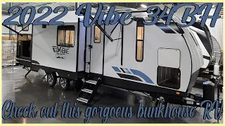 3 Slide Out Bunkhouse Camper 2022 Vibe 34BH Trailer by Forestriver RV @ Couchs RV Nation a RV Review