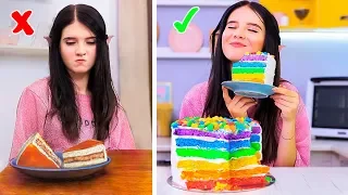 8 DIY Rainbow Food vs Real Food Challenge!