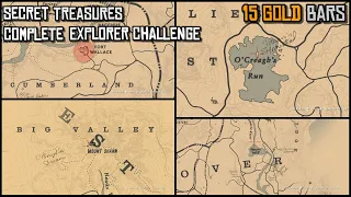 All Treasure Map Locations and Treasures | 7500$ worth Gold Bars | RDR2 | PS4 Slim