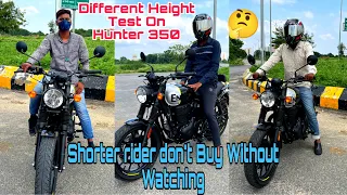 Royal Enfield Hunter 350 Seat Height Test | With Different Riders | Very Useful Video