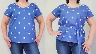 📌A blouse in 11 minutes. You can not think of easier / How to sew a blouse