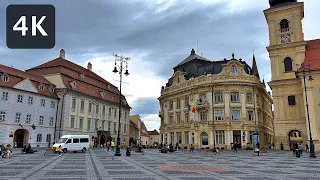 Sibiu, Romania Walking Around The City Centre Tour 4K UHD 2022