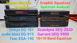 Stereo Graphic Equalizer Onkyo, audio blast, Teac, Scandyna, Garrard