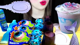 ASMR BLUE, PURPLE FOOD, EYEBALLS, PLANET GUMMY, GALAXY CANDY, NIK-L-NIP, PUSH POP, EDIBLE MIRROR