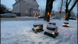 Роботы‐курьеры застряли в сугробах в Эстонии