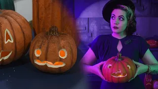 How I Paint my Pumpkins // Making Foam Jack-O'-Lanterns