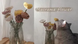 Macrame Flower｜What to do with Scrap Rope｜DIY Boho Home Decor