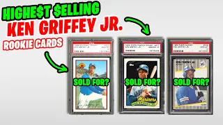 TOP 3 Highest Selling Ken Griffey Jr Rookie Cards Junk Wax Era Baseball Cards #shorts