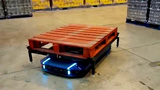 Les robots iLogistics dans un entrepôt