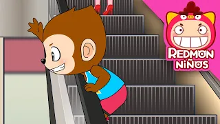 ¡Cuidado con las escaleras mecánicas! | seguridad vital de mike | redmon Español | REDMON NiÑOS