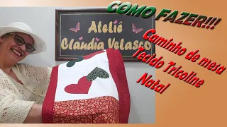 Como fazer caminho de mesa de tecido para o natal!