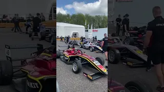 F4 British cars driving to racetrack at brands Hatch #cars #f4 #racing