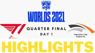 LOL World 2021 - All Highlights - T1 vs HLE - Quarter Final - Day 1