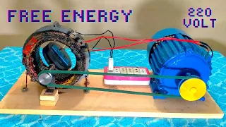 Get Free Energy 220 Volt With AC Motor And Electric Car Motor