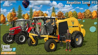 Returning to Angeliter Land Ep.11🔹Mowing Grass. Baling w/ #VERMEER ZR5-1200 & Wrapping🔹#FS22🔹#4K