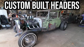 Custom Built Hot Rod Headers For The 1932 Schroll Roadster's Oldsmobile Rocket