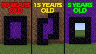 cursed nether portals at different ages