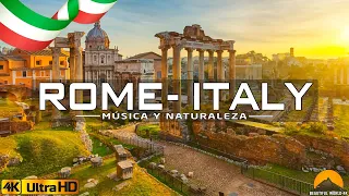 VOLANDO ROME - ITALY 4K  - INCREÍBLE PAISAJE NATURAL HERMOSO CON MÚSICA RELAJANTE - VÍDEO 4K UHD