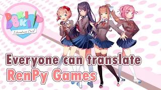 Translating Renpy game (Doki Doki Literature Club) into Indonesian (and any language)