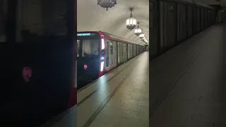 Прибытие поезда на платформу метро