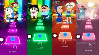 Doremon Hindi vs Shinchan vs Ninja Hattori Hindi vs  Oggy Hindi – Tiles Hop EDM Rush