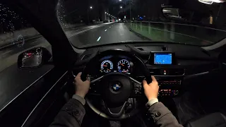 BMW X1 192HP - Night POV Test Drive. BMW GoPRO driving.