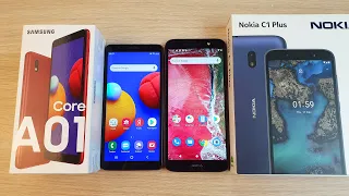 СРАВНЕНИЕ САМЫХ ДЕШЕВЫХ ТЕЛЕФОНОВ: SAMSUNG GALAXY A01 CORE VS NOKIA C1 PLUS