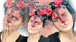 HOW TO DO SPLIT FACE / SFX Halloween Makeup Tutorial/ October 2020 /Ep.1 MARATHON HALLOWEEN