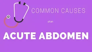 Common Causes of an Acute Abdomen - Anatomy Approach