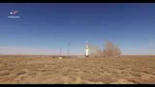 Пуск РН "Союз ФГ" с ТПК "Союз МС-10" (4К видео)