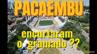 O gramado do Pacaembu ficou menor?