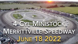 🏁 Merrittville Speedway 6/18/22 4cyl Ministock Feature Race Aerial View  DIRT TRACK RACING