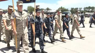 Marines March with Navy