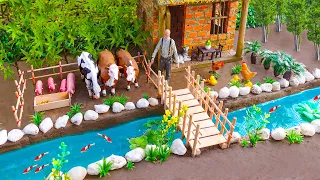 How to make fun farm with cow shed | Farm diorama | @RaceToyTime